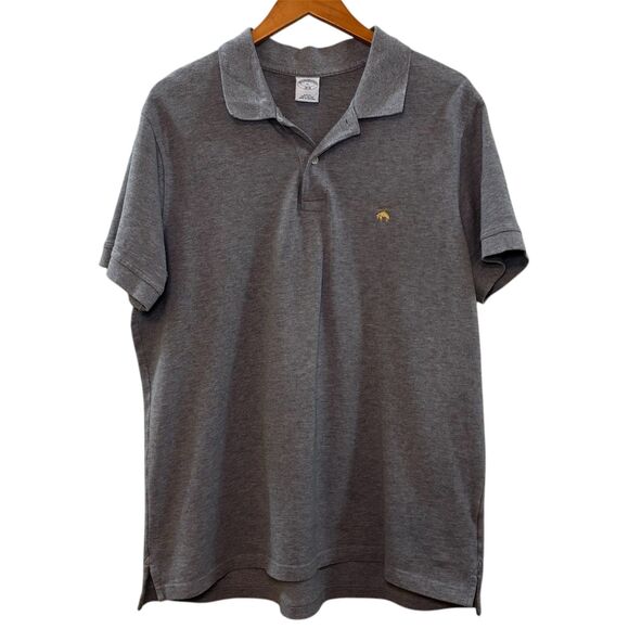Brooks Brothers Slim Fit Short Sleeve Polo Grey Size Extra Large XL - Picture 1 of 4
